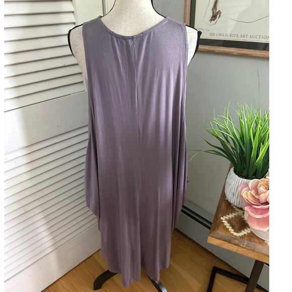 INDIGO THREAD Womens Tunic Dress Purple Tank Stretch Jersey Lagenlook ONE SIZE - Picture 4 of 7